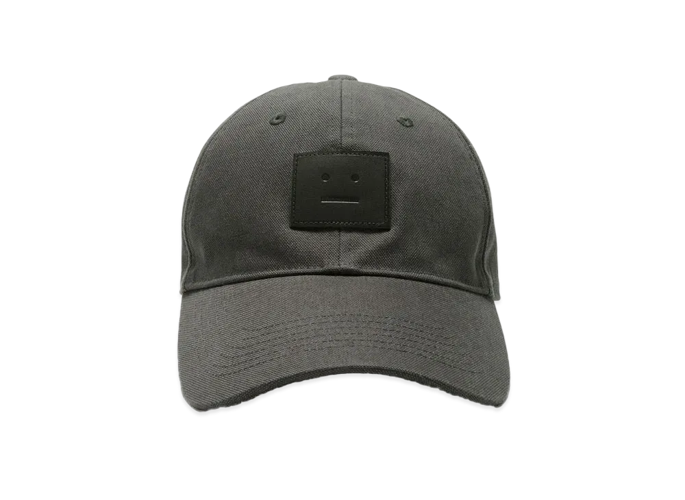 Acne Studios Leather Face Patch Cap "Dark Gray"