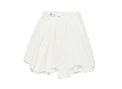 Acne Studios Asymmetric Pleated Skirt "Warm White"
