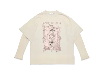 Acne Studios Layered Print T-Shirt "Faded Gray"