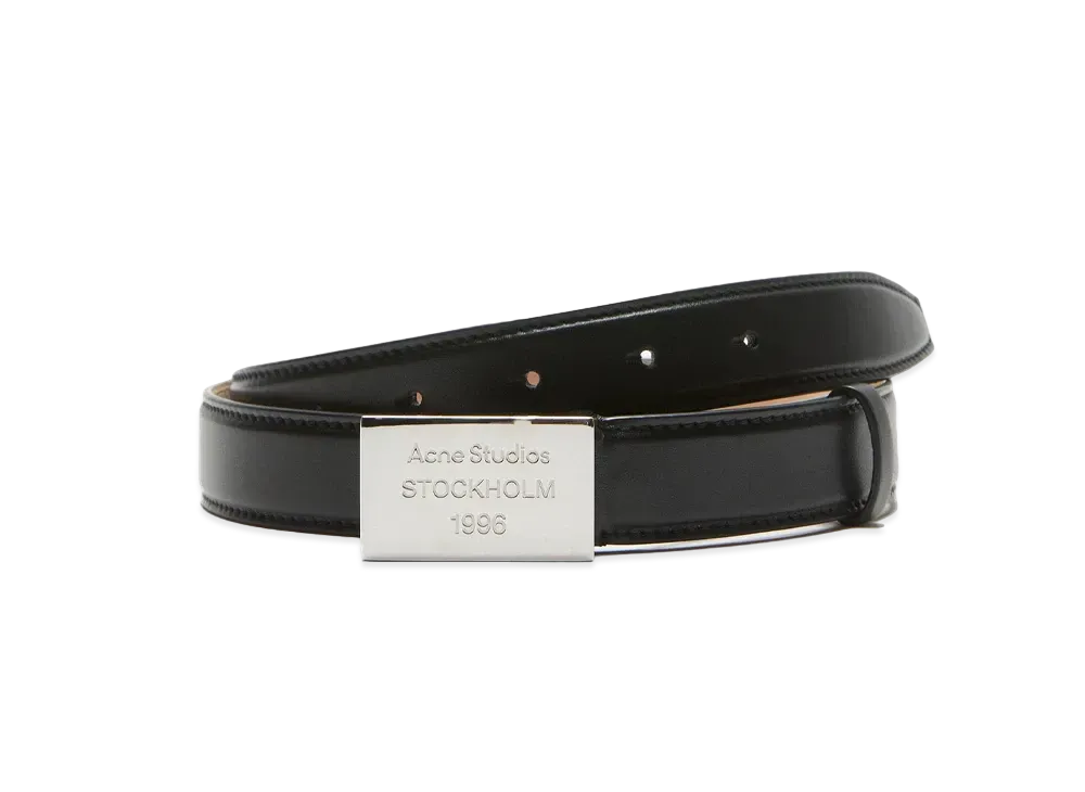 Acne Studios Engraved Logo Leather Belt "Black"