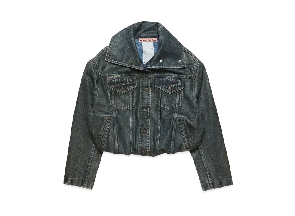 Acne Studios Coated Denim Jacket "Black/Mid Blue"