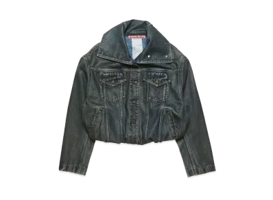 Acne Studios Coated Denim Jacket "Black/Mid Blue"