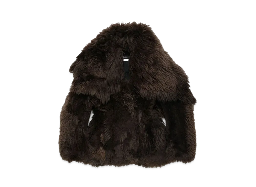Acne Studios Shearling Fur Coat "Dark Brown"