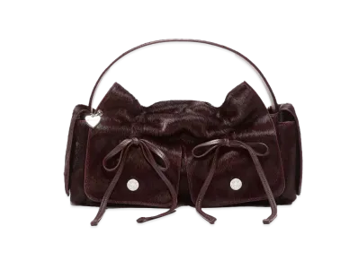 Acne Studios Multipocket Furry Leather Bag "Dark Burgundy"