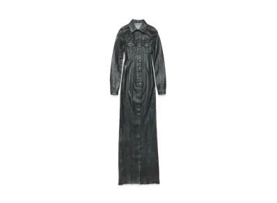 Acne Studios Coated Denim Dress "Black/Mid Blue"