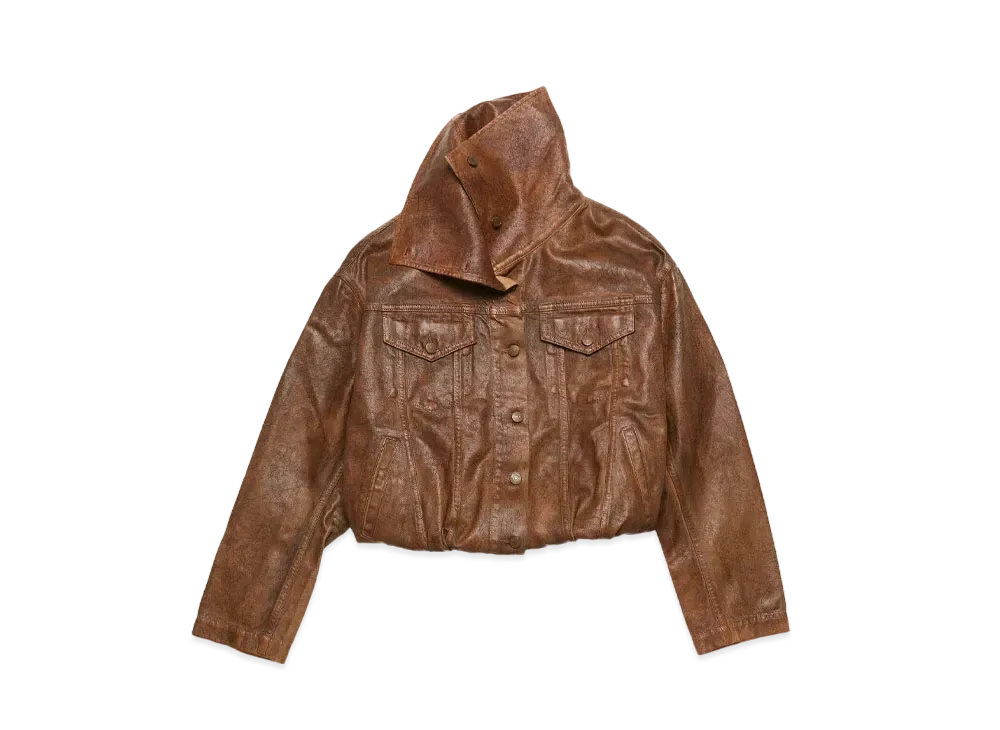 Acne Studios Coated Denim Jacket "Cognac Brown"