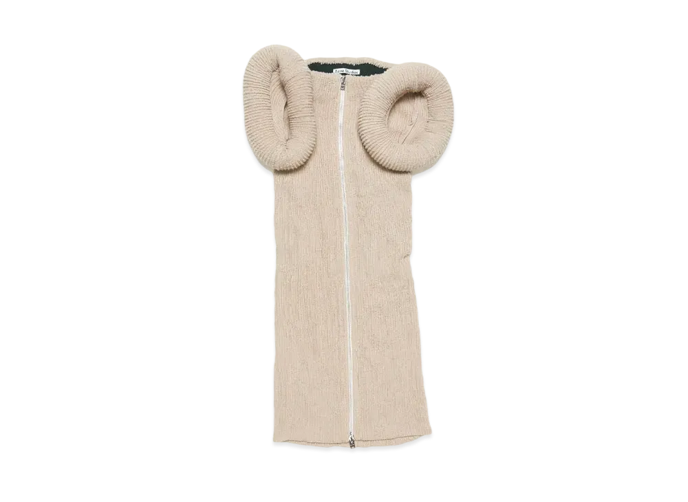 Acne Studios Asymmetric Knit Dress "Old Pink"