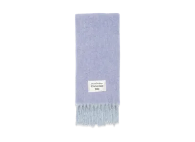 Acne Studios Logo Label Fringe Scarf "Blue/Light Blue"
