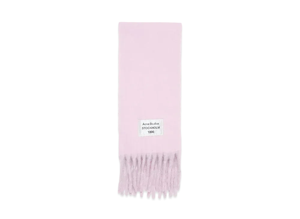 Acne Studios Logo Label Fringe Scarf "Pink/Lilac"