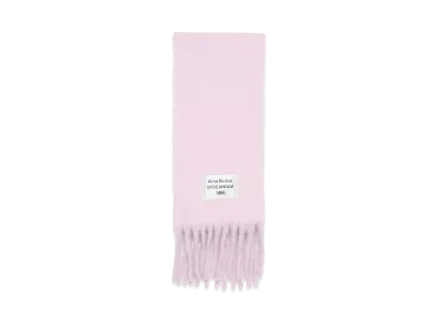 Acne Studios Logo Label Fringe Scarf "Pink/Lilac"