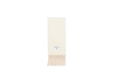 Acne Studios Logo Label Fringe Scarf "White/Beige"
