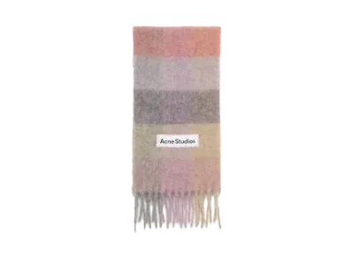 Acne Studios Mohair Check Scarf "Fuchsia/Lilac/Pink"