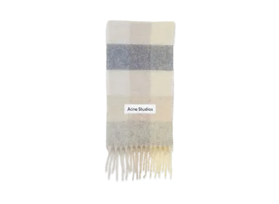 Acne Studios Mohair Check Scarf "Vanilla/Beige/Lavender"