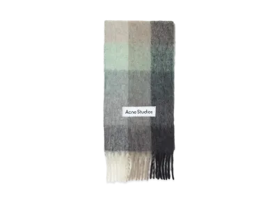 Acne Studios Mohair Check Scarf "Green/Grey/Black"