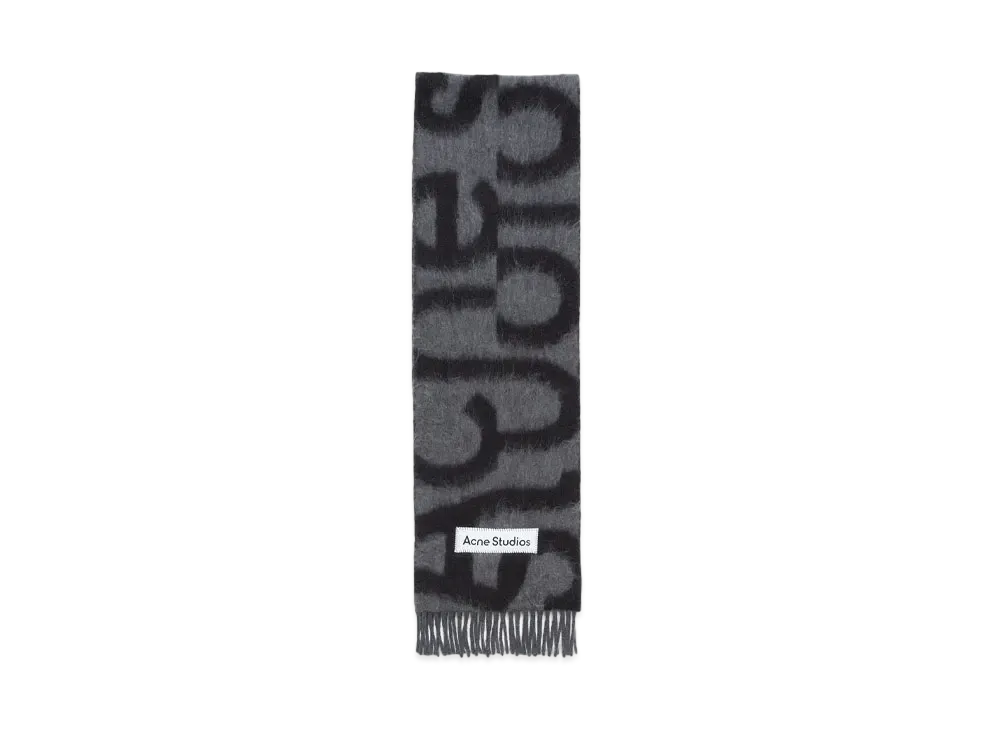 Acne Studios Scarf Wool Alpaca Logo "Black/Grey"
