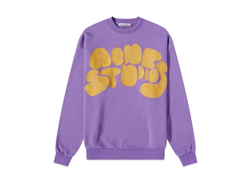 アクネストゥディオズ バブルロゴ スウェットシャツ "ライラックパープル"