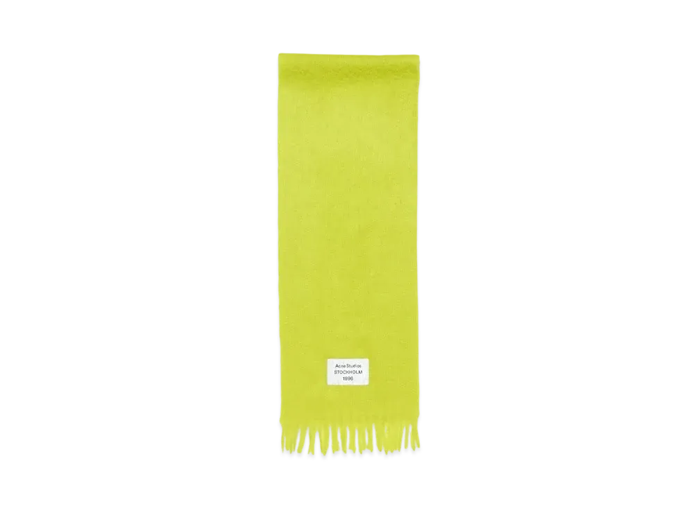 Acne Studios Fringe Alpaca Scarf "Neon Green"
