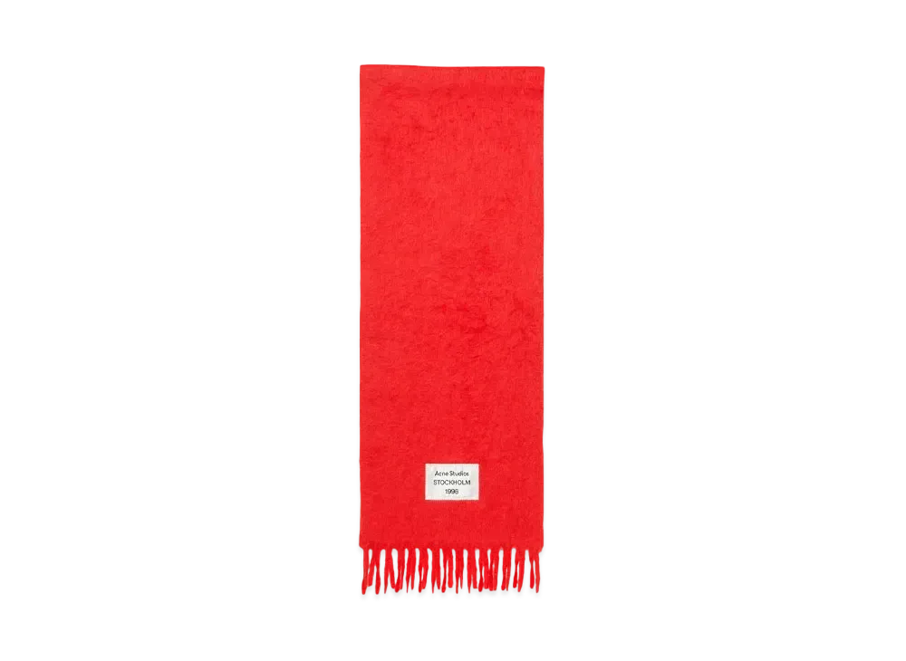 Acne Studios Fringe Alpaca Scarf "Red"