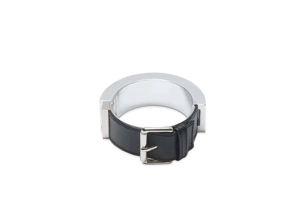 Acne Studios Leather Cuff Bracelet "Silver/Black"