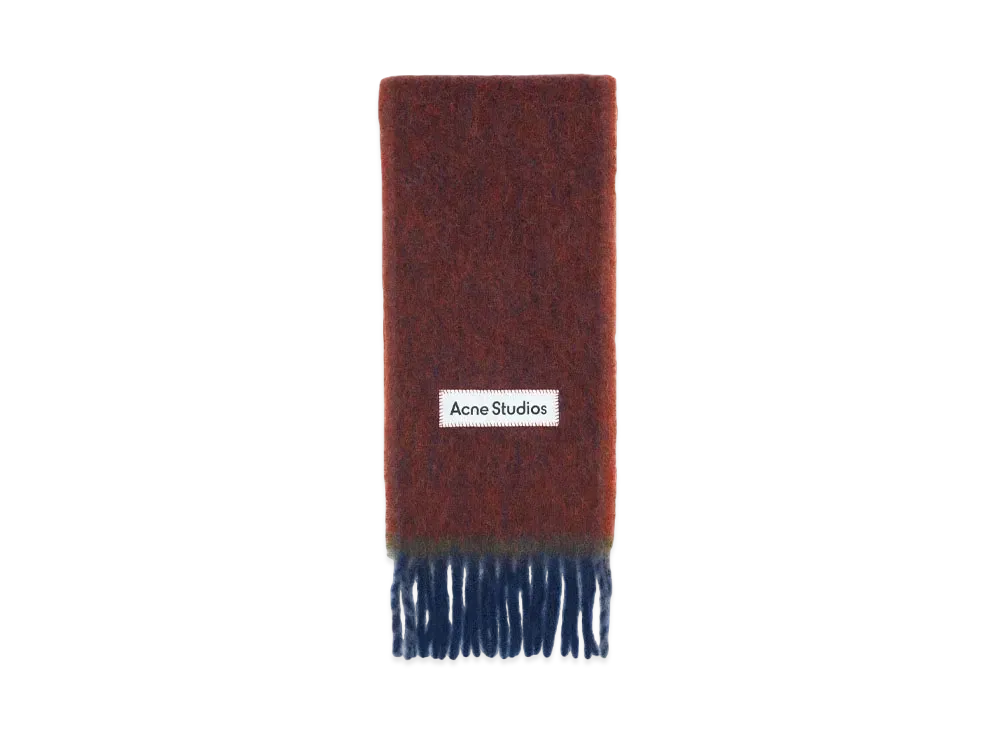 Acne Studios Wool Mohair Scarf - Narrow "Aubergine Blue"