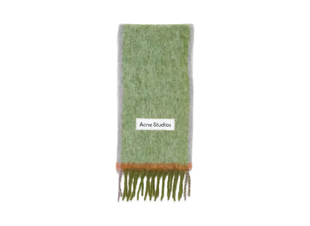 Acne Studios Wool Mohair Scarf - Narrow "Grass Green"