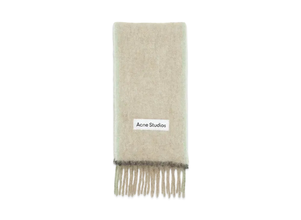 Acne Studios Wool Mohair Scarf - Narrow "Beige/Gray"