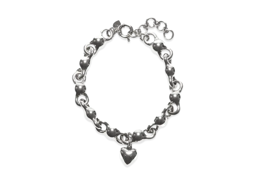 Acne Studios Heart Charm Necklace "Antique Silver"