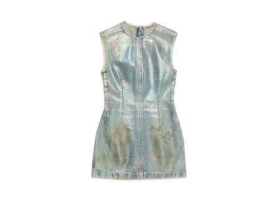 Acne Studios Coated Denim Dress "Mid Blue"