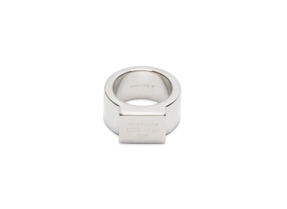 Acne Studios Logo Engraved Signet Ring "Silver"