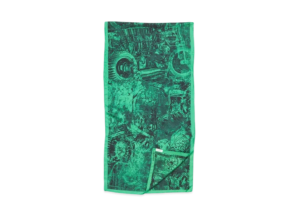 Acne Studios Printed Silk Scarf "Green/Black"