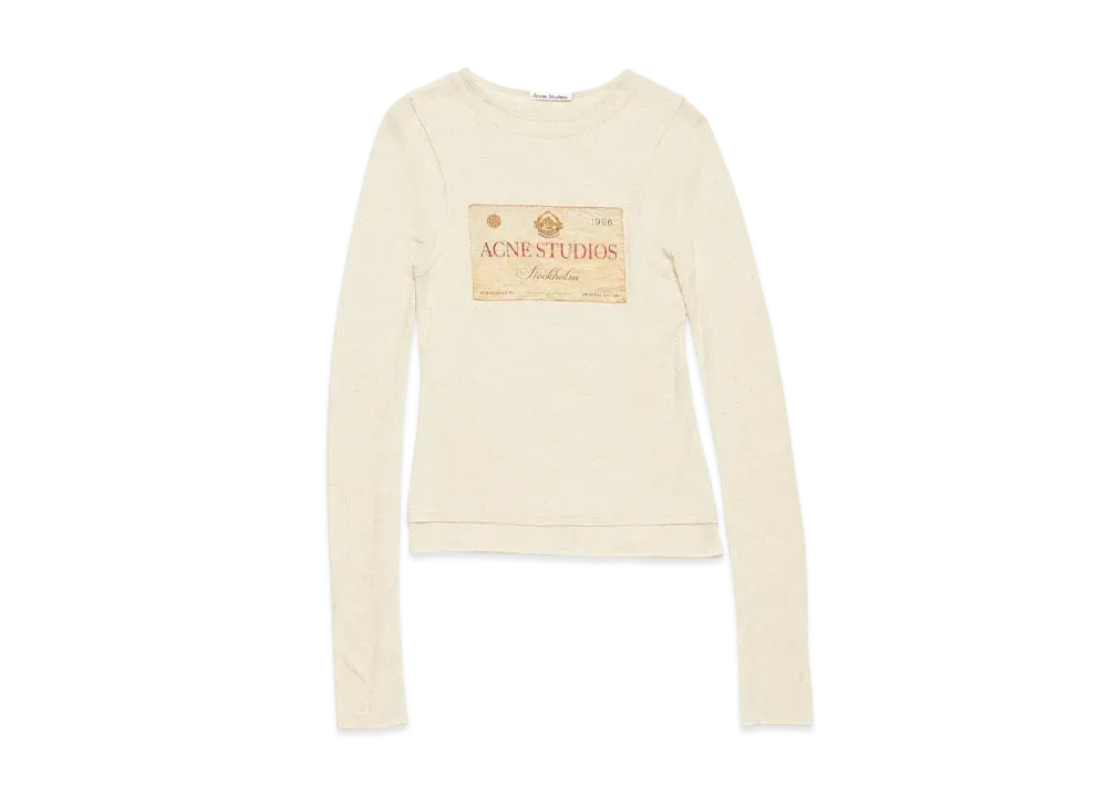 Acne Studios Double Layer Long Sleeve T-Shirt "Ecru Beige"