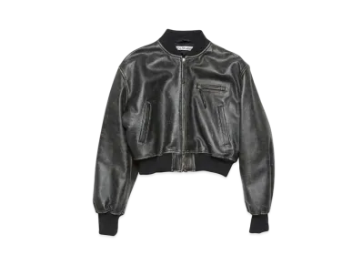 Acne Studios Leather Bomber Jacket "Black"