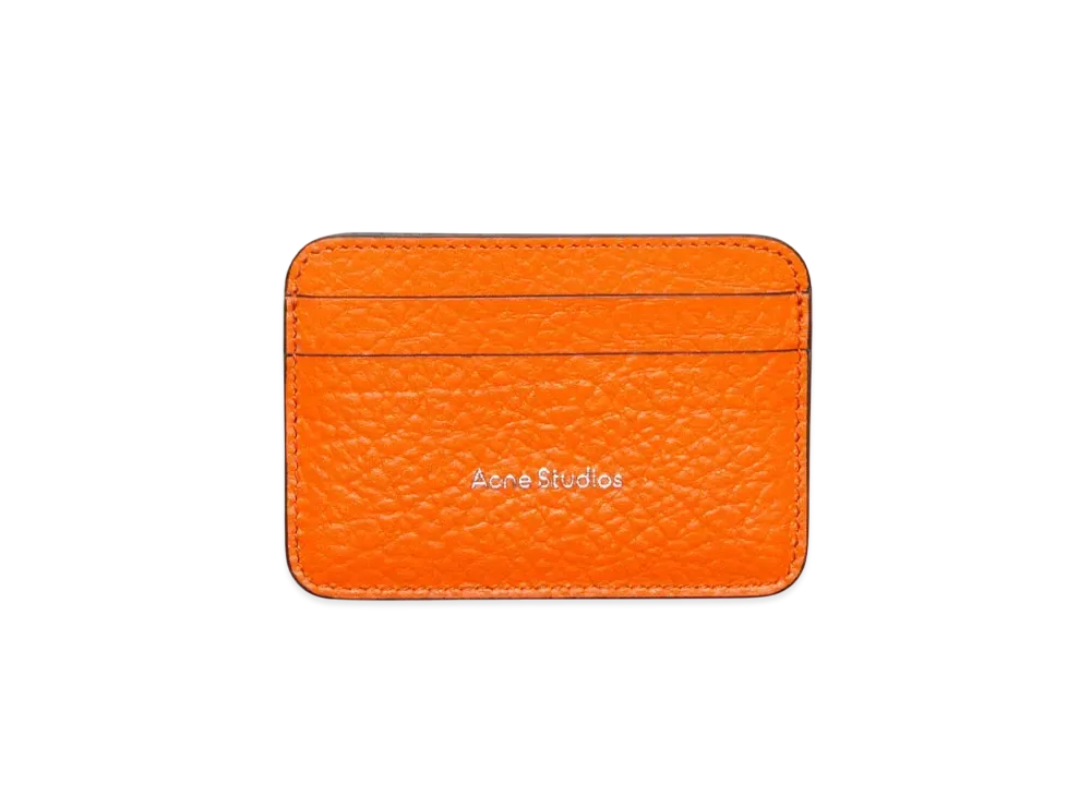 Acne Studios Leather Card Holder "Bright Orange"