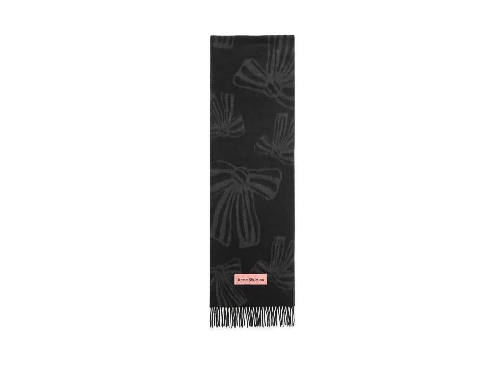 Acne Studios Cashmere Jacquard Scarf "Black"