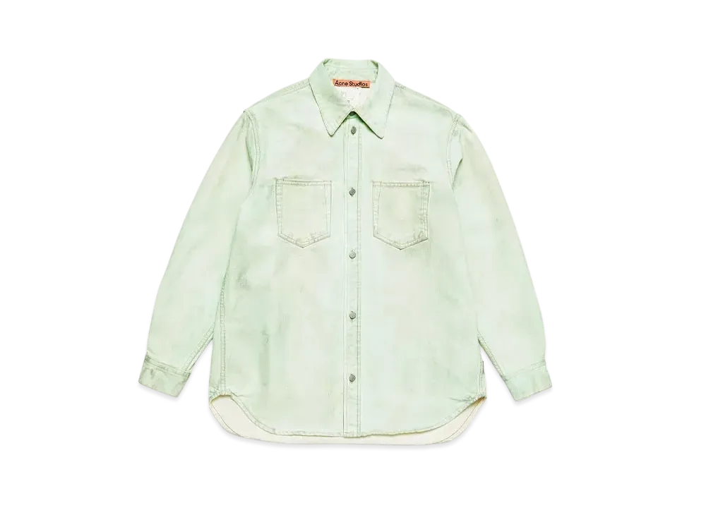 Acne Studios Denim Button-Up Shirt - Relaxed Fit "Mint Green"