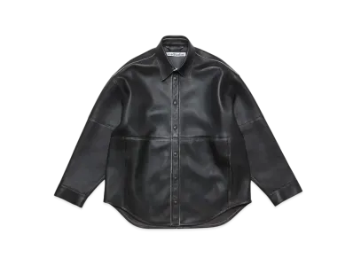 Acne Studios Leather Shirt Jacket "Black"