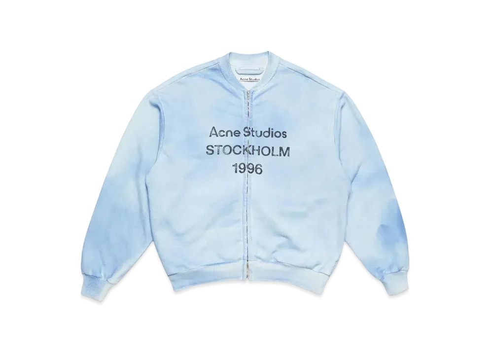 Acne Studios Zip Sweater Logo "Dusty Blue"