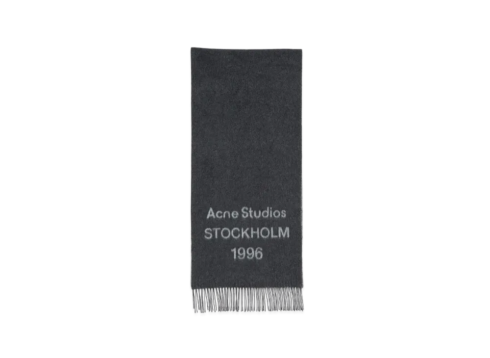 Acne Studios Logo Wool Scarf "Black/White"