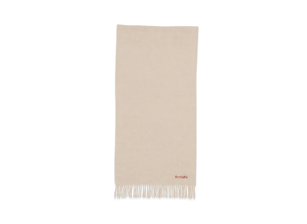 Acne Studios Fringed Wool Scarf - Narrow "Oatmeal Melange"