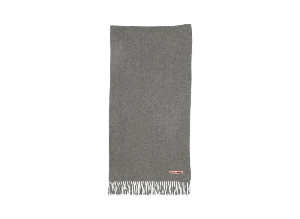 Acne Studios Fringed Wool Scarf - Narrow "Grey Melange"