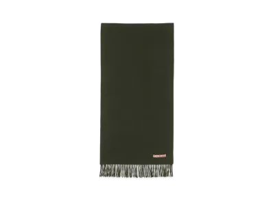 Acne Studios Fringed Wool Scarf - Narrow "Wood Green Melange"