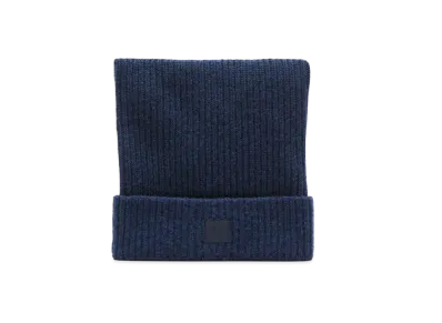 Acne Studios Face Logo Square Beanie "Navy Melange"
