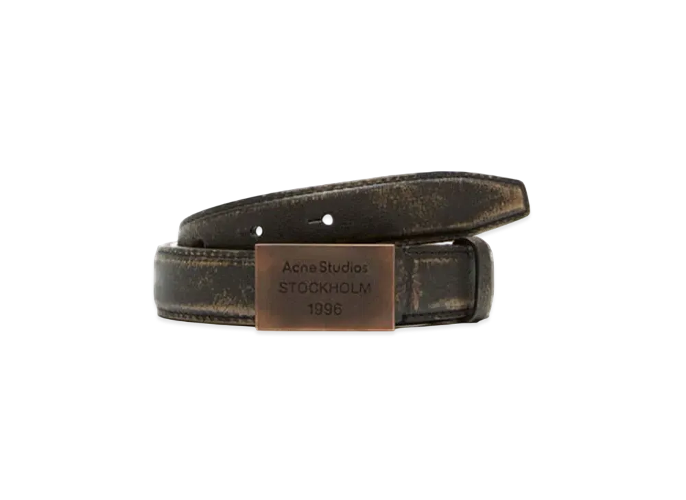 Acne Studios Leather Belt With Logo Engraved "Brown"