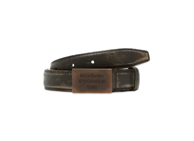 Acne Studios Leather Belt With Logo Engraved "Brown"
