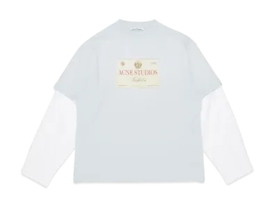 Acne Studios Layered Print T-Shirt "Light Grey"