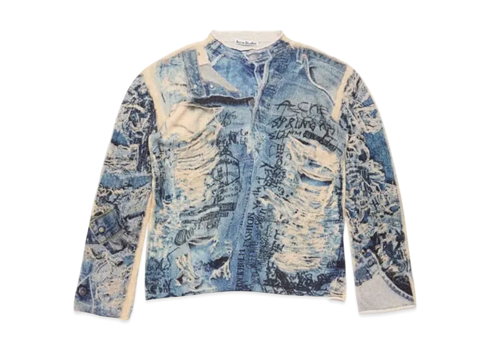 Acne Studios Printed Sweater "Denim Blue"
