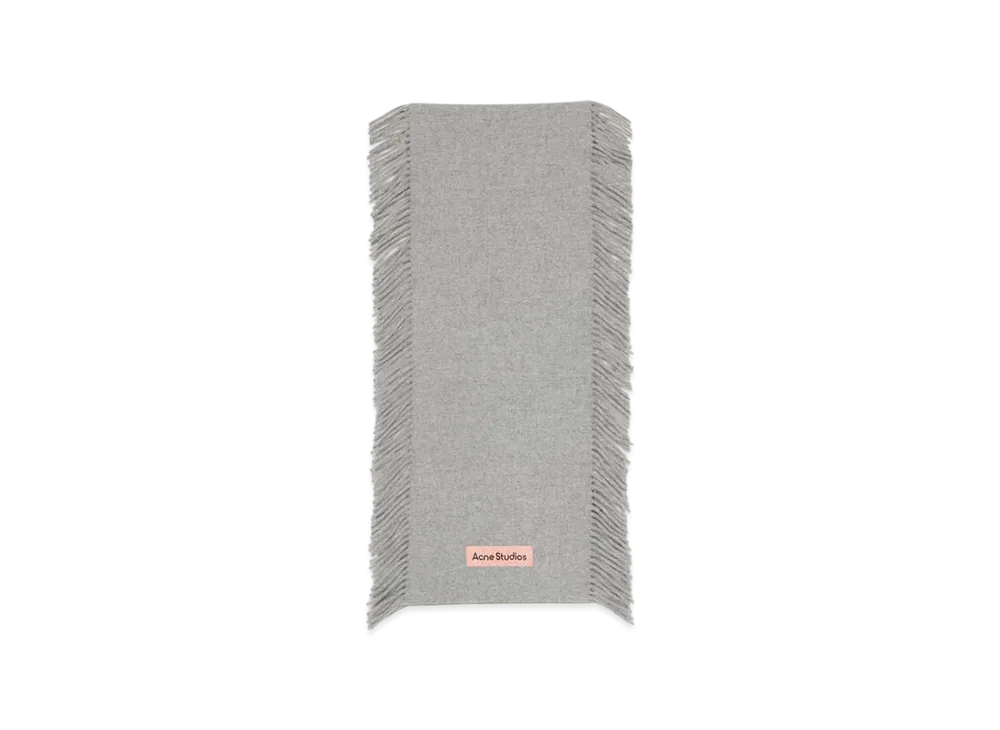 Acne Studios Fringed Wool Scarf "Light Grey Melange/White"
