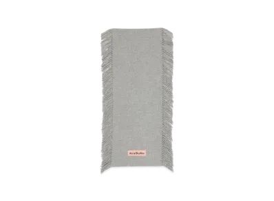 Acne Studios Fringed Wool Scarf "Light Grey Melange/White"