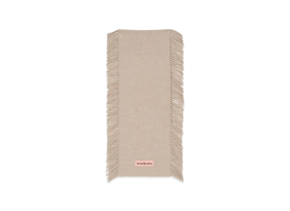 Acne Studios Fringed Wool Scarf "Oatmeal Melange"