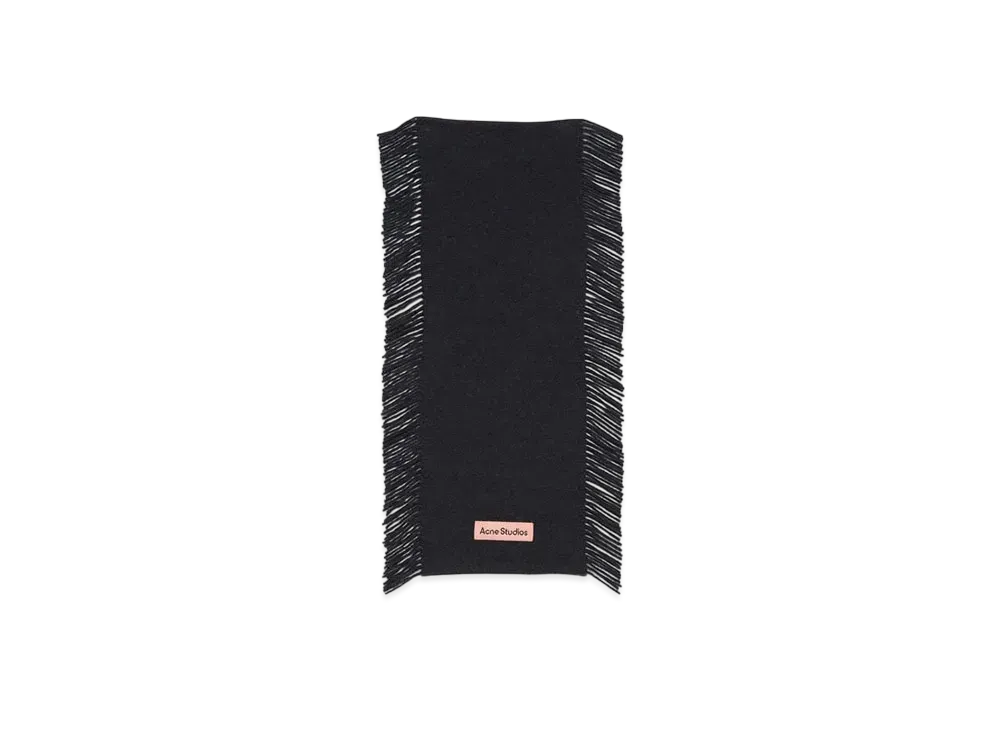 Acne Studios Fringe Wool Scarf "Black Melange"